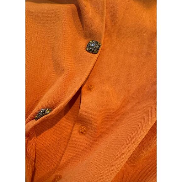 Vintage EUC Josephine Chaus Orange Snap Front Jewel Sparkly Buttons Golden Girls - Picture 9 of 16